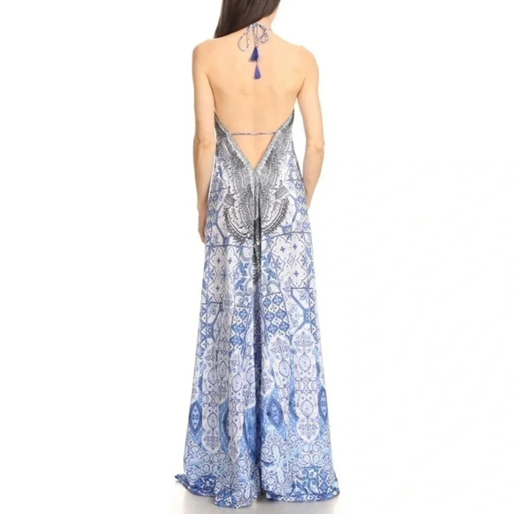 WOMENS Maxi High-low Halter Handkerchief Long Dress - Picture 11 of 11